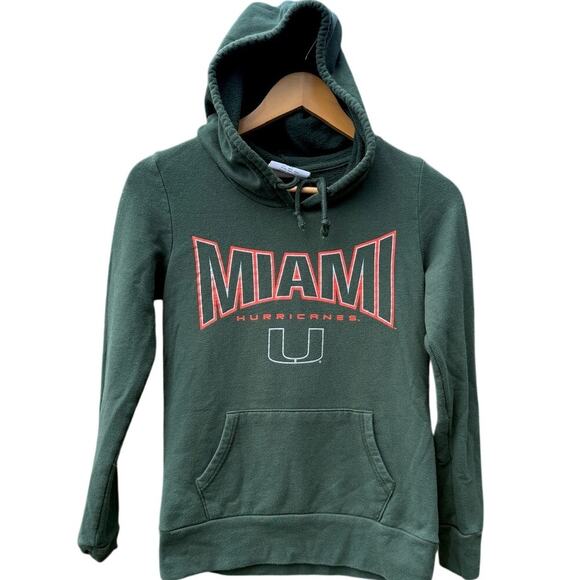 Miami U Hurricanes NCAA Green Champion Hoodie sweatshirt XS Extra Small Canes - Picture 1 of 5